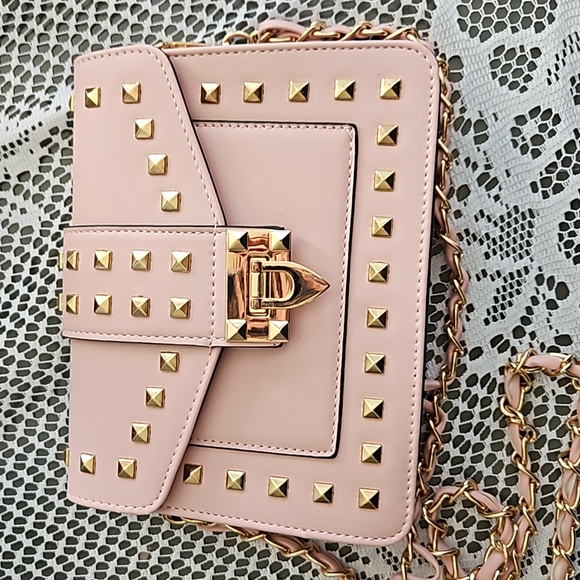Studded Pink Crossbody Purse NWOT - Picture 2 of 9